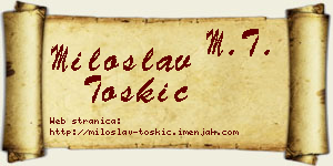 Miloslav Toskić vizit kartica